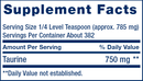 taurine powder (life extension) supplement facts