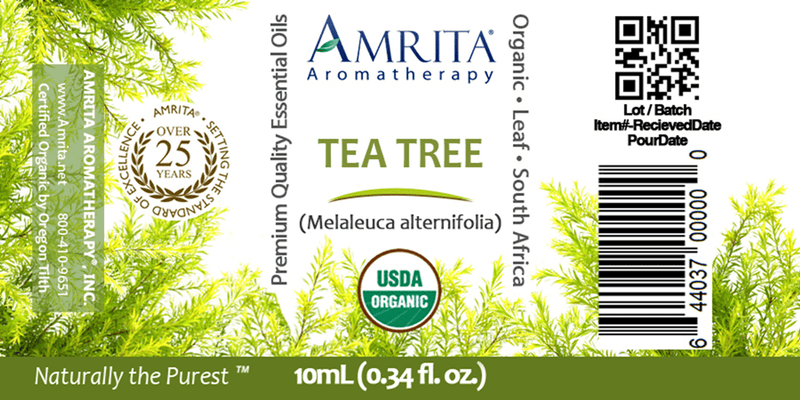 Tea-Tree Organic (Amrita Aromatherapy) Label