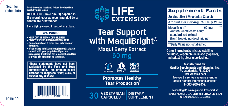 Tear Support with MaquiBright® (Life Extension) Label