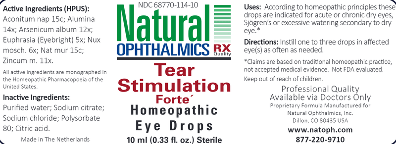 Tear Stimulation Forte Eye Drops (Natural Ophthalmics, Inc) Label