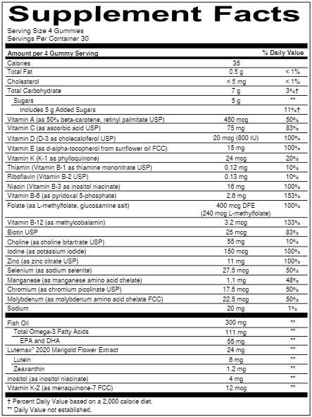 teen guy formula (smartypants vitamins) supplement facts