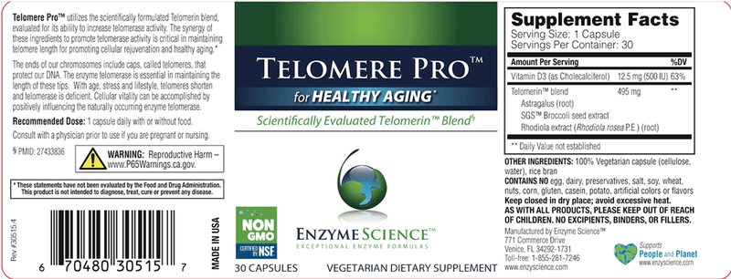 Telomere Pro Enzyme Science Label