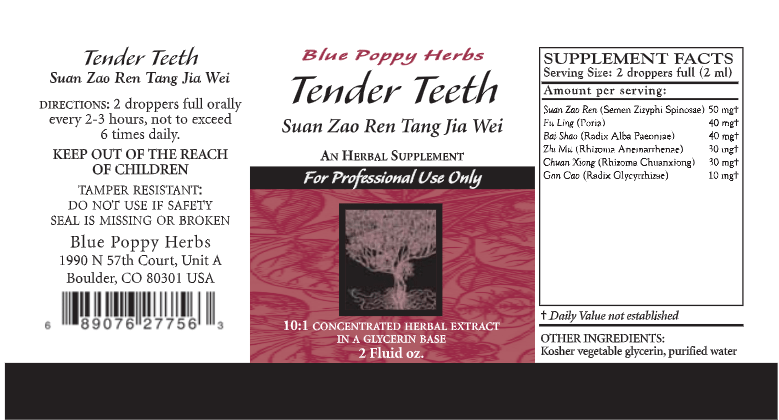 Tender Teeth (Blue Poppy) Label