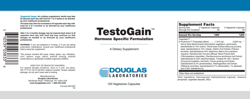 Testogain Rev Douglas Labs Label