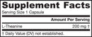theanine 200 jarrow formulas supplement facts