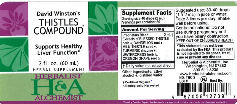 Thistles Compound (Herbalist Alchemist) Label