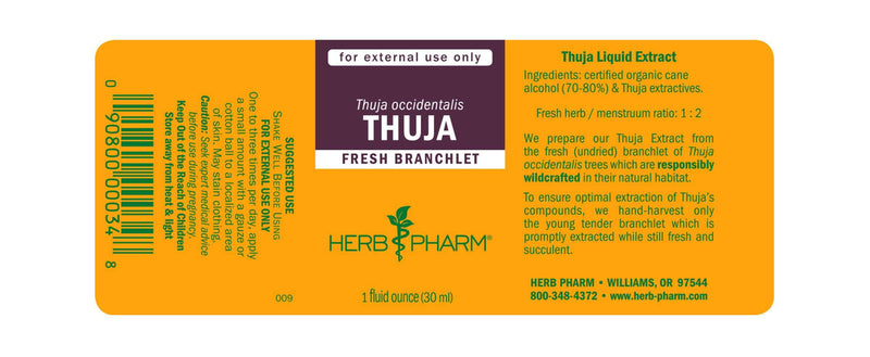 Thuja label Herb Pharm