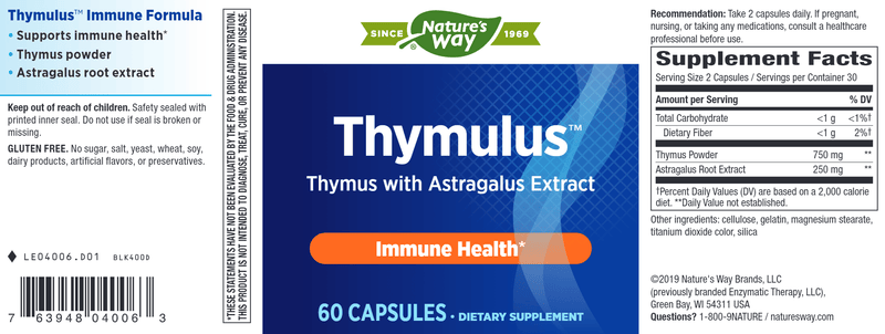 Thymulus* (Nature's Way) Label