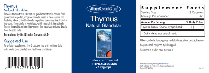 Thymus (Allergy Research Group) label