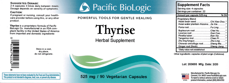 Thyrise (Pacific BioLogic) Label