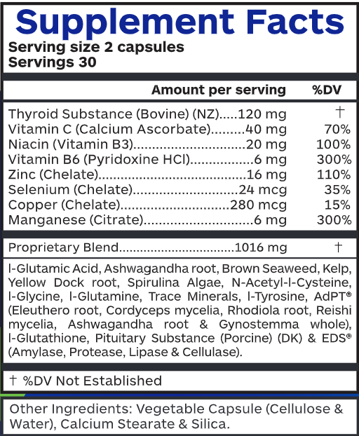 thyroid 3 (professional botanicals) supplement facts