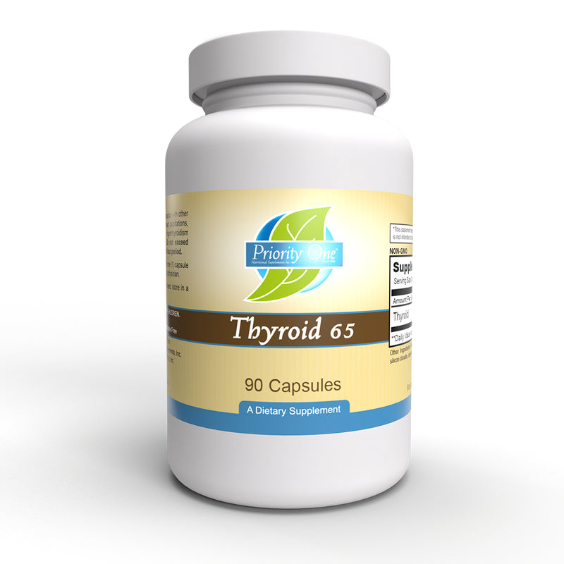 Thyroid 65 mg (Priority One Vitamins) Front