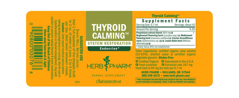 Thyroid Calming Compound label Herb Pharm
