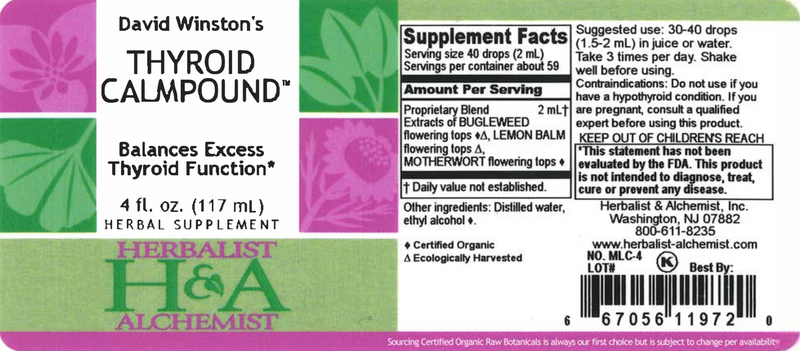 Thyroid Calmpound (Herbalist Alchemist) Label