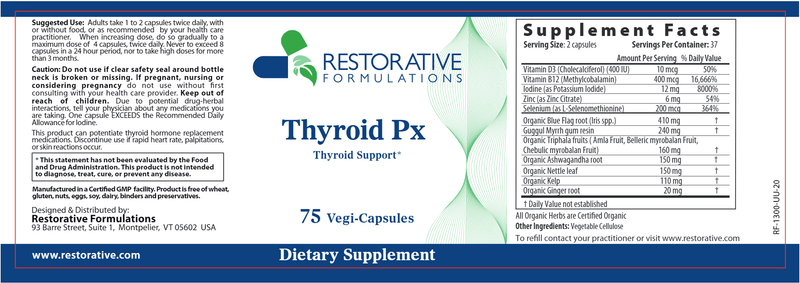 Thyroid Px (Restorative Formulations) Label
