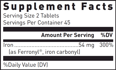 Timed Release Iron Douglas Labs supplement facts