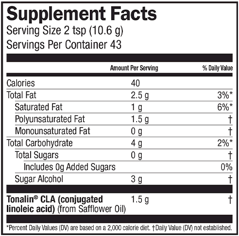 Tonalin CLA Fresh Apple Swirl (Barlean's Organic Oils) supplement facts