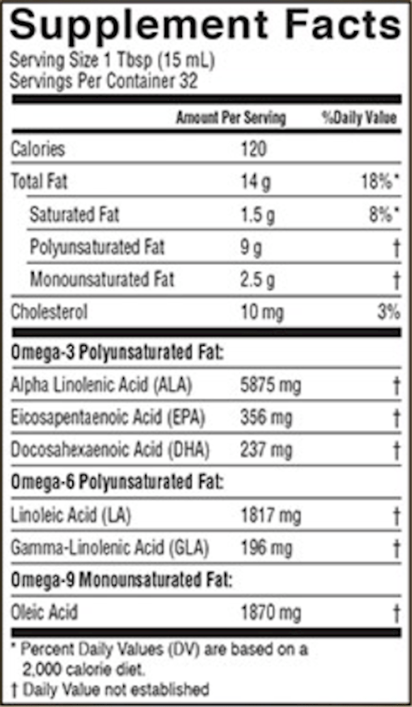 Total Omega 3 6 9 Lemonade (Barlean's Organic Oils) supplement facts