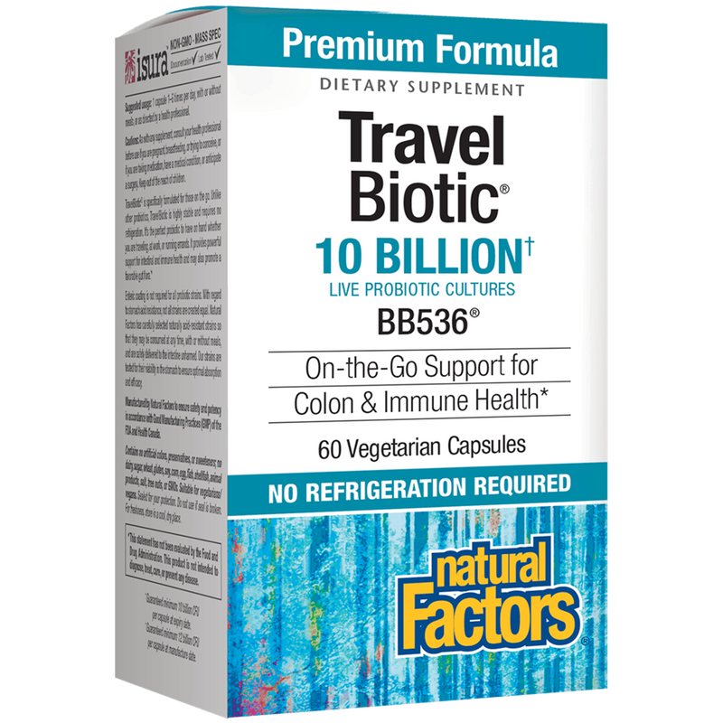 TravelBiotic 10 Billion (Natural Factors) Front
