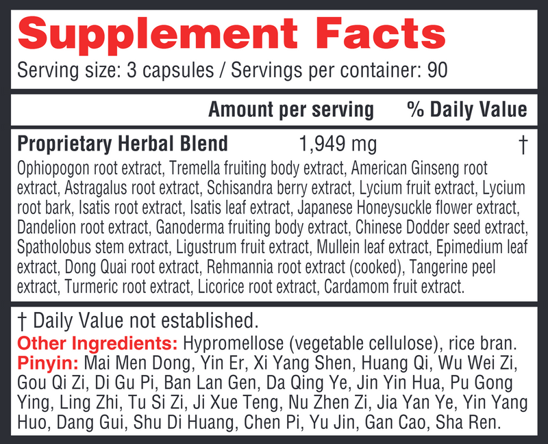 Tremella & American Ginseng (Health Concerns) 270ct Supplement Facts
