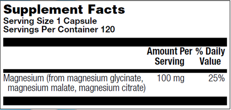 Tri-Magnesium (Nutra Biogenesis) Supplement Facts