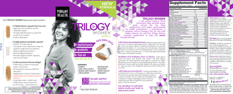 Trilogy Women (Vibrant Health) Label