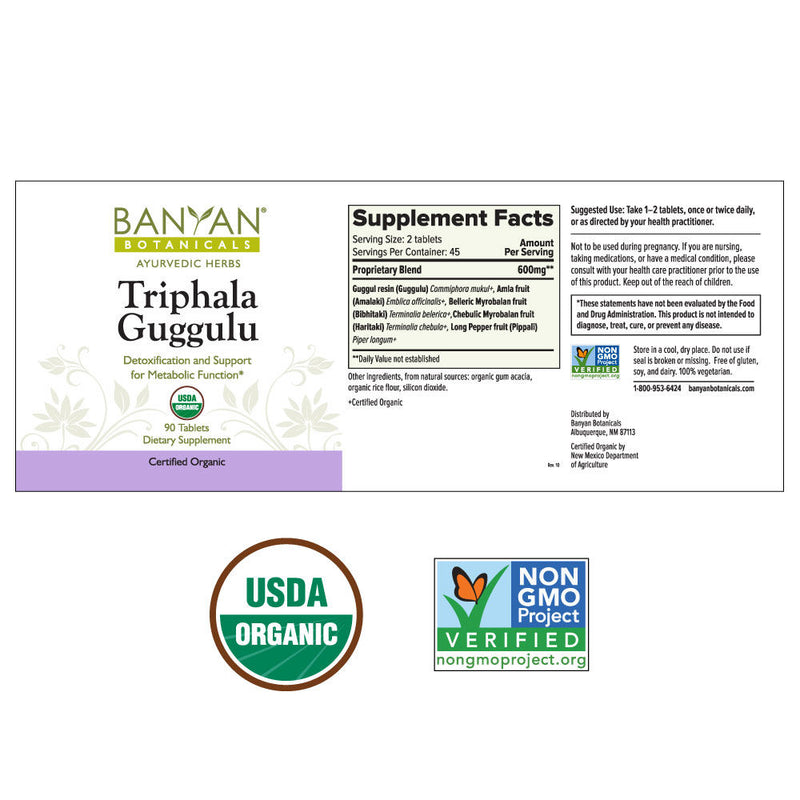 Triphala Guggulu (Banyan Botanicals) Label
