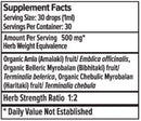 triphala liquid extract banyan botanicals supplement facts