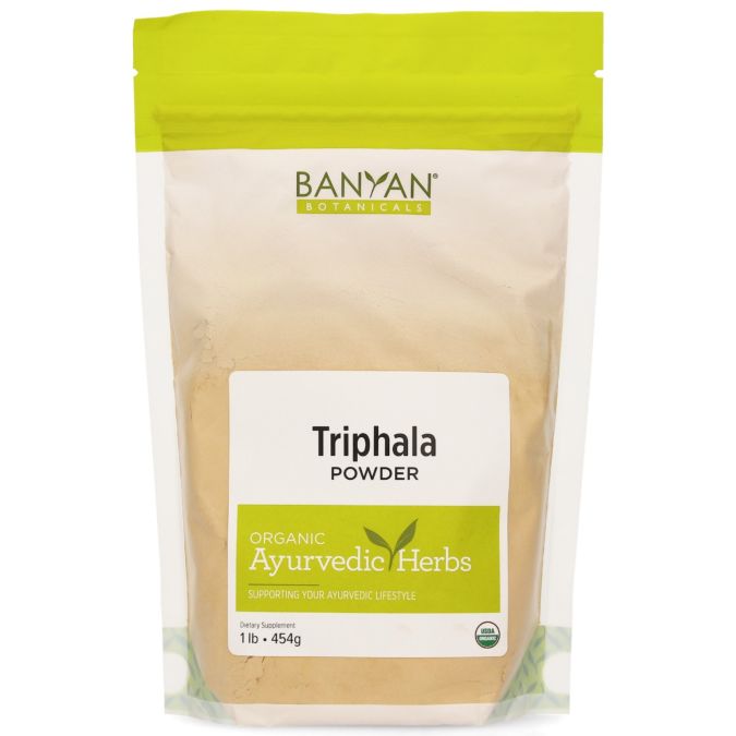 Triphala Powder Organic (Banyan Botanicals) Front