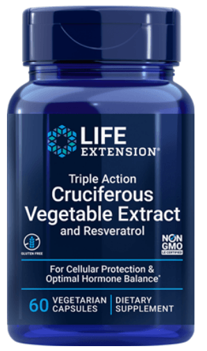 Triple Action Cruciferous Vegetable Extract and Resveratrol (Life Extension) Front