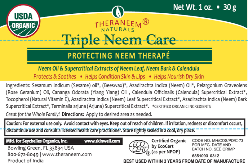 Triple Neem Ointment (Theraneem) Label