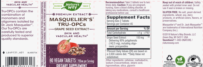 Tru-OPC's 75 mg (Nature's Way) Label