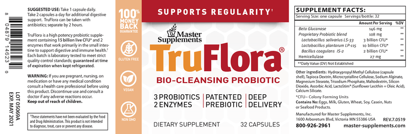 TruFlora Master Supplements Label