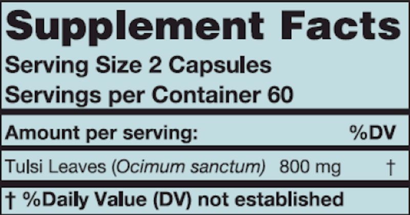 Tulsi (Karuna Responsible Nutrition) Supplement Facts