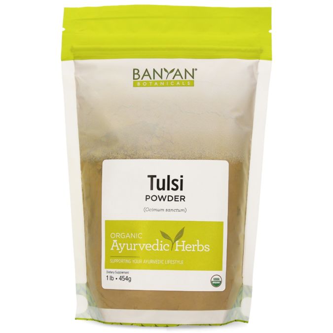 Tulsi Leaf Powder, Organic (Banyan Botanicals) Front