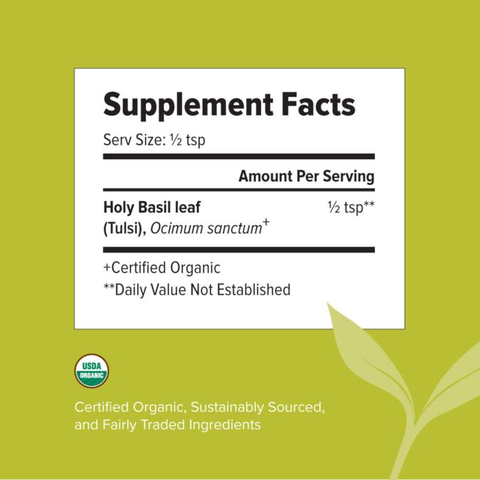 Tulsi Leaf Powder, Organic (Banyan Botanicals) Supplement Facts