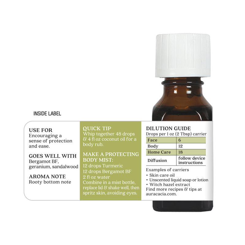 Turmeric Extract Oil (Aura Cacia) Inside Label
