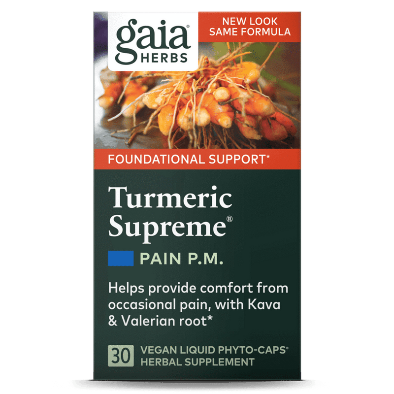 Turmeric Supreme Pain P.M. 30ct (Gaia Herbs) Box