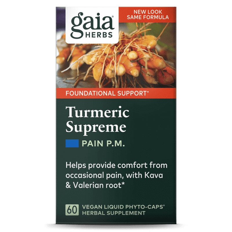 Turmeric Supreme Pain P.M. 60ct (Gaia Herbs) Box