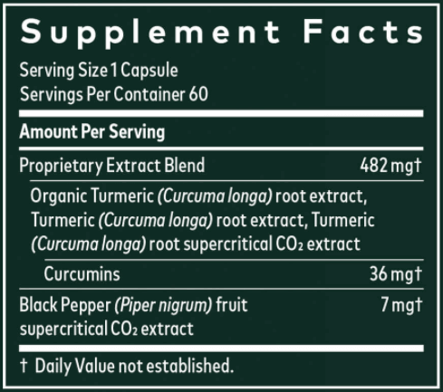 Turmeric Supreme Extra Strength (Gaia Herbs) supplement facts