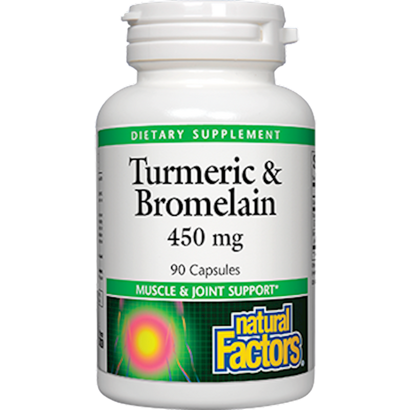 Turmeric & Bromelain 450 mg (Natural Factors) Front