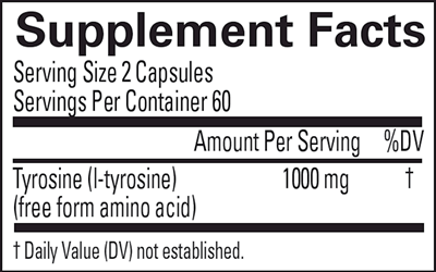 Tyrosine (Brain MD) Supplement Facts