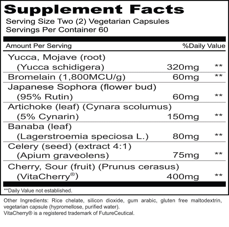 UA Clear (Priority One Vitamins) Supplement Facts
