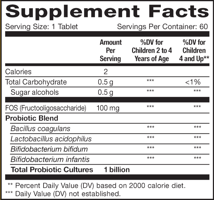 UF Kids Probiotic 1 B Orange (Renew Life) Supplement Facts