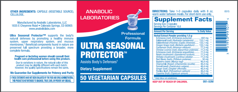 ULTRA SEASONAL PROTECTOR (Anabolic Laboratories) Label