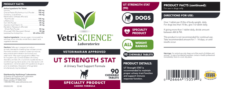 UT Strength Stat 90 tabs (Vetri-Science) Label