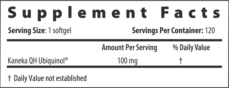 Ubiquinol 100mg 120ct (Restorative Formulations) Supplement Facts