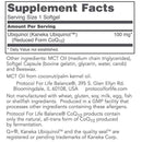 ubiquinol 100 mg (protocol for life balance) supplement facts