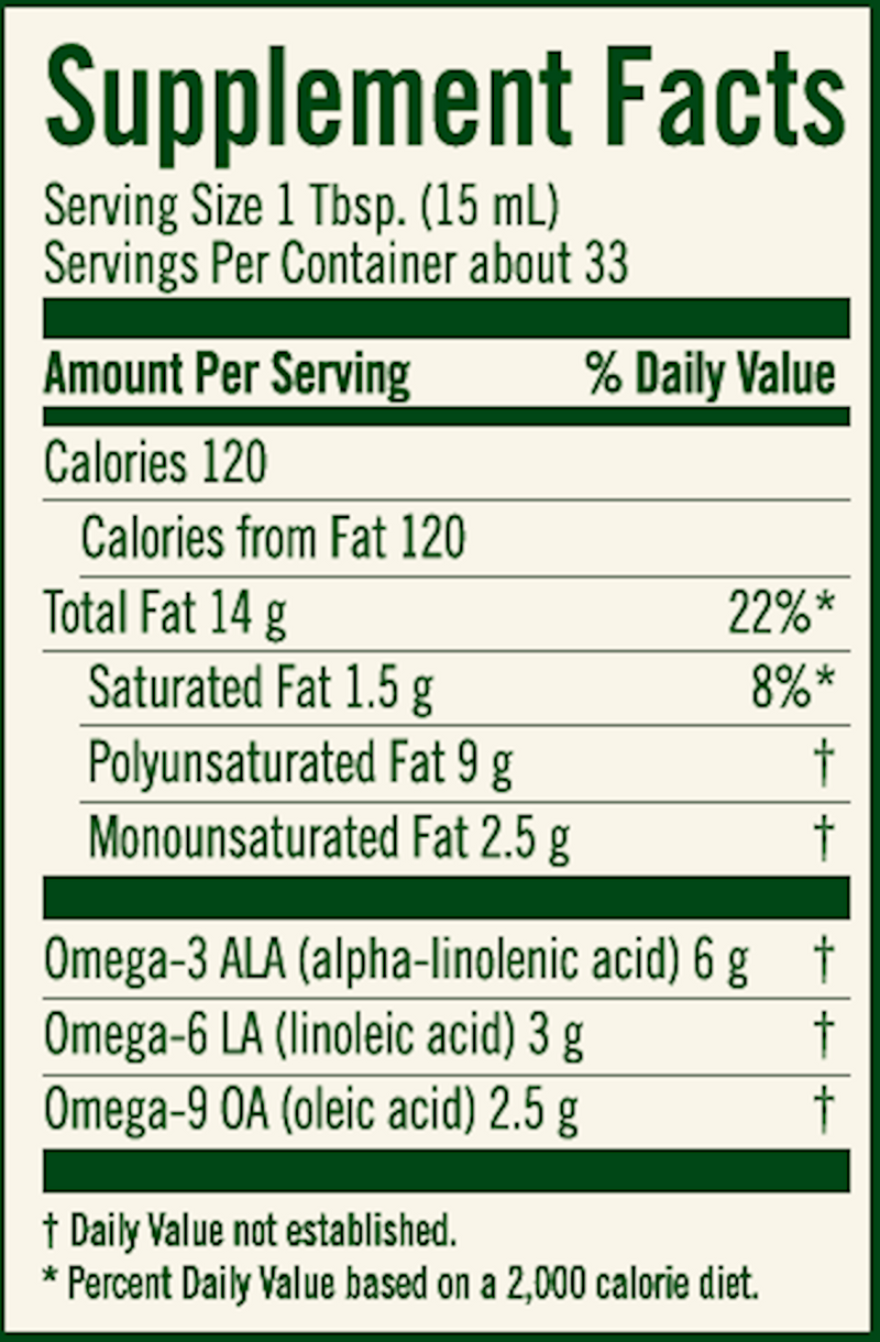 udo's oil blend (flora) supplement facts