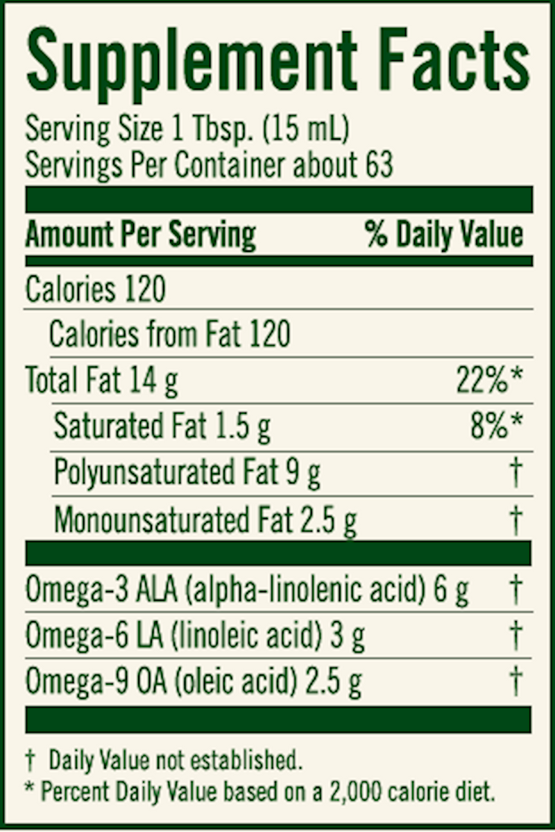 udo's oil blend (flora) supplement facts